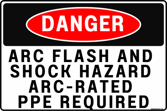 Danger Arc Flash and Shock Hazard Sign – Arc - Rated PPE Required – 8x12 Rust - Resistant Aluminum, UV - Resistant, Pre - Drilled, Rounded Corners – by CGAP Safety - CGAP Industries