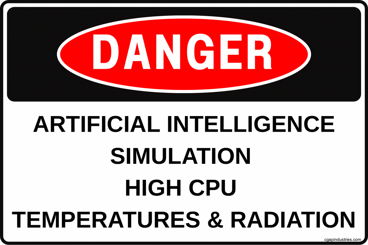 Sumulation Sign Danger Artificial Intelligence Simulation Sign – High CPU Temperatures ...