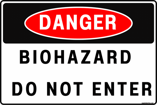 Danger Biohazard Do Not Enter Sign – 8x12 Rust - Resistant Aluminum Biohazard Warning Sign for Restricted Areas, Infection Control & Exposure Prevention by CGAP Safety - CGAP Industries