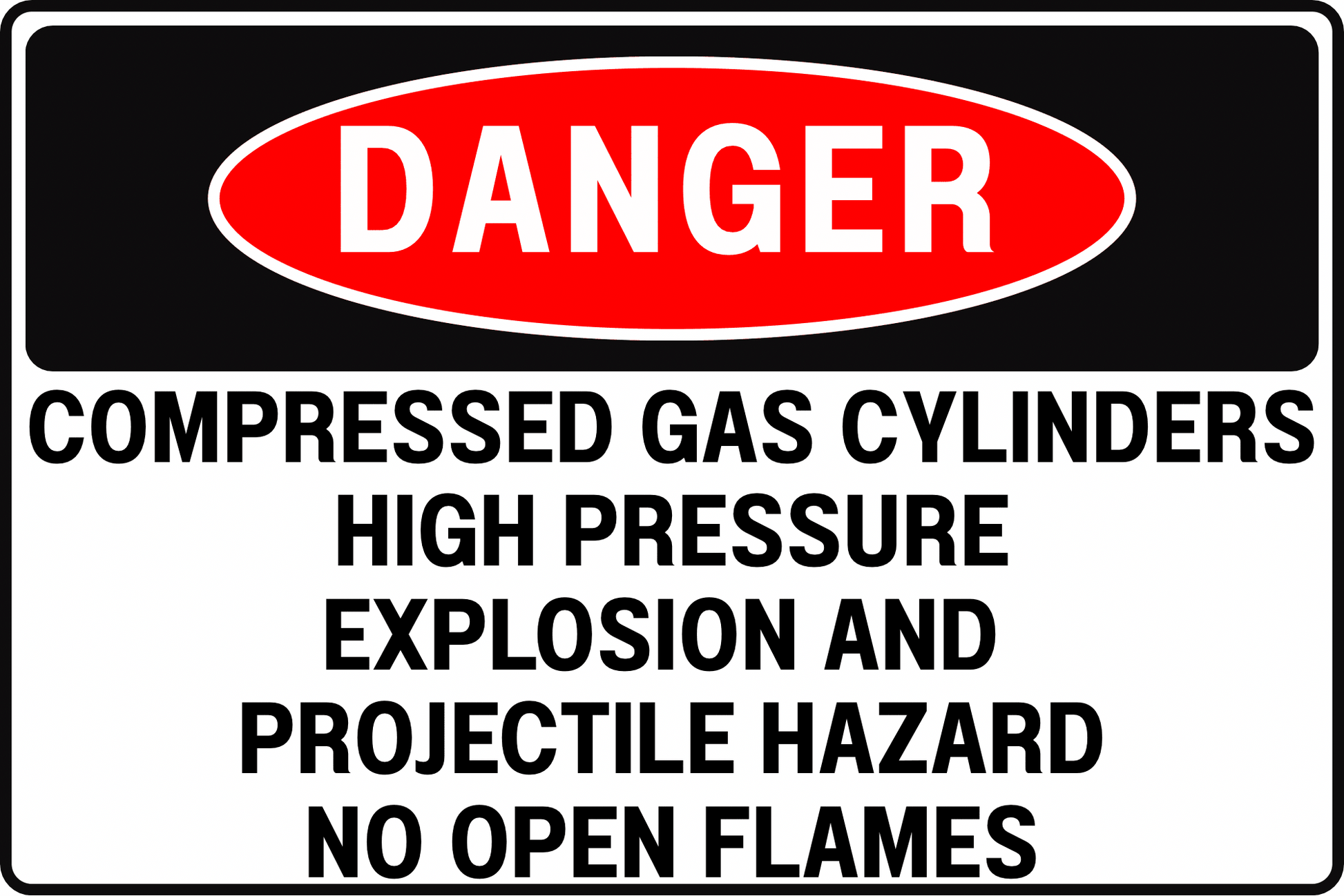 DANGER Compressed Gas Cylinders Sign High Pressure Explosion and Projectile Hazard 8x12 UV Resistant Rust Resistant Aluminum Professional Facility Grade by CGAP Safety - CGAP Industries