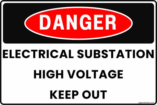 Danger Electrical Substation Sign – High Voltage Keep Out, 8x12 Rust - Resistant Aluminum Utility Power Warning Sign by CGAP Safety - CGAP Industries