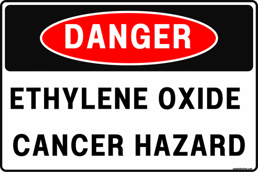 Danger Ethylene Oxide Sign – Cancer Hazard, 8x12 Rust - Resistant Aluminum ETO Safety Sign for Sterilization & Chemical Control Areas by CGAP Safety - CGAP Industries