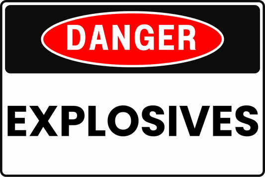 Danger Explosives Sign – OSHA‑Compliant 10 × 7 inch Aluminum Safety Sign for Mining & Demolition, UV & Weather Resistant – CGAP Safety - CGAP Industries