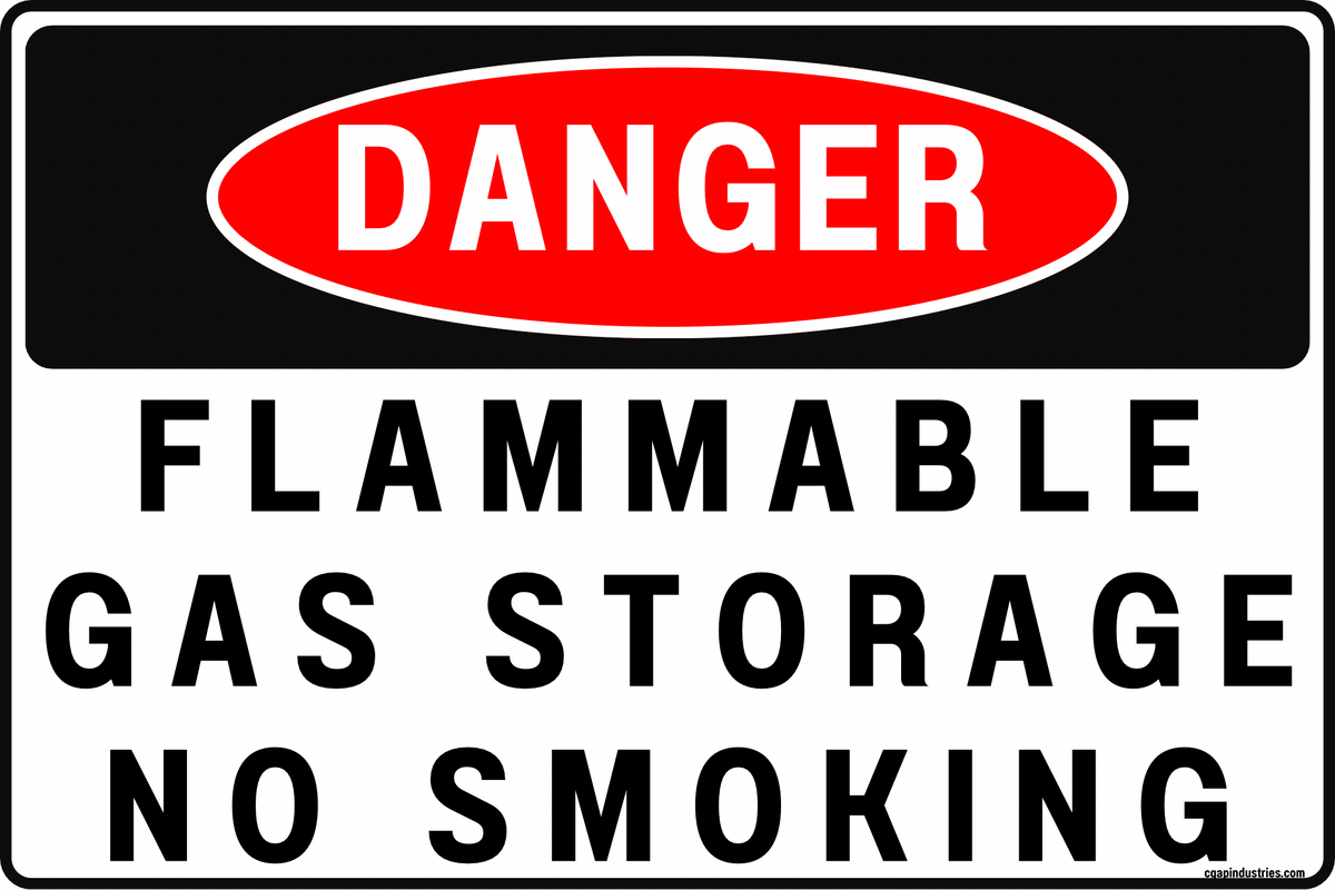 Danger Flammable Gas Storage No Smoking Sign – 8x12 Rust - Resistant Aluminum, UV - Resistant Outdoor Safety Sign, Pre - Drilled for Easy Mounting – by CGAP Safety - CGAP Industries