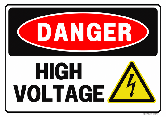 Danger High Voltage Sign – OSHA - Style Red & Black | Indoor/Outdoor Safety Decal (8.5 × 11 in) | CGAP Safety - CGAP Industries