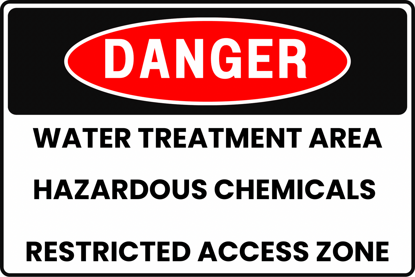 DANGER WATER TOWER WATER TREATMENT CHEMICALS AND POISON HAZARD SAFETY SIGN, 8X12 RUST - RESISTANT ALUMINUM WITH UV - RESISTANT BY CGAP SAFETY - CGAP Industries