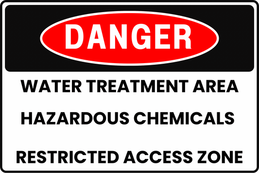 DANGER WATER TOWER WATER TREATMENT CHEMICALS AND POISON HAZARD SAFETY SIGN, 8X12 RUST - RESISTANT ALUMINUM WITH UV - RESISTANT BY CGAP SAFETY - CGAP Industries