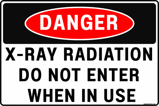 Danger X - Ray Radiation Sign – Do Not Enter When In Use, 8x12 Rust - Resistant Aluminum Radiation Safety Warning Sign for Xray Room, Imaging, Dental, Vet Clinic, Industrial Use by CGAP Safety - CGAP Industries