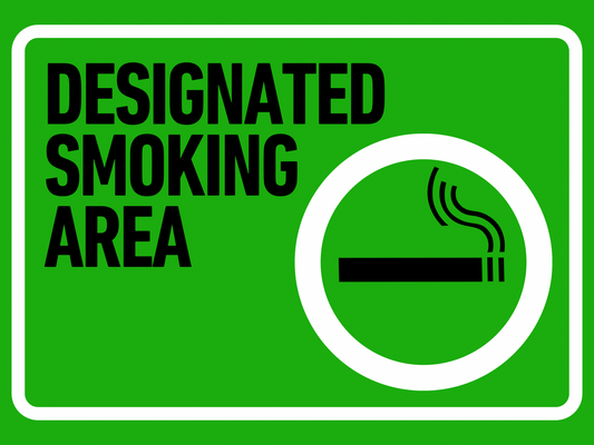 Designated Smoking Area Sign – Green Border Safety Decal | Indoor/Outdoor Use (8.5 × 11 in) | CGAP Safety - CGAP Industries