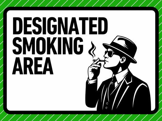 Designated Smoking Area Sign – Green Border with Icon Illustration | Indoor/Outdoor Safety Decal (8.5 × 11 in) | CGAP Safety - CGAP Industries