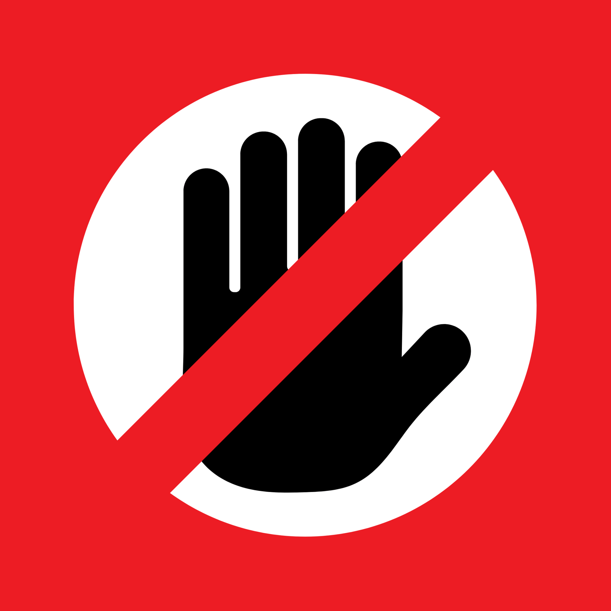 Do Not Touch / No Entry Hand Symbol (Red Circle) Peel - and - Stick Safety Sign (8.5 × 11 in) - CGAP Industries