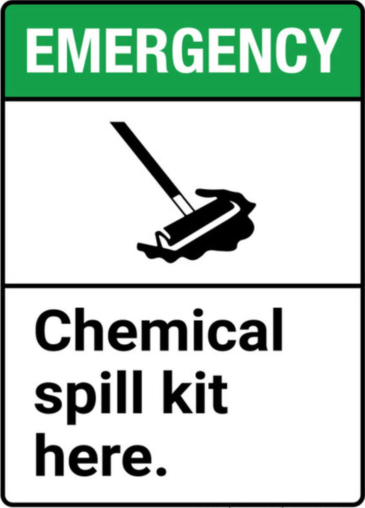 Emergency – Chemical Spill Kit Here (8.5” x 11”) Decal - CGAP Industries
