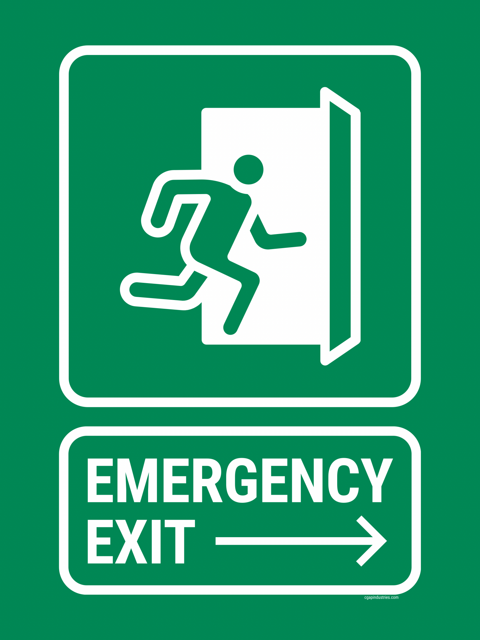 Emergency Exit Right Arrow – Peel-and-Stick Safety Sign (8.5 × 11 in ...