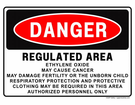 Ethylene Oxide Danger Sign – May Cause Cancer, OSHA 1910.1047 Compliant, 8x12 Aluminum – CGAP Safety - CGAP Industries