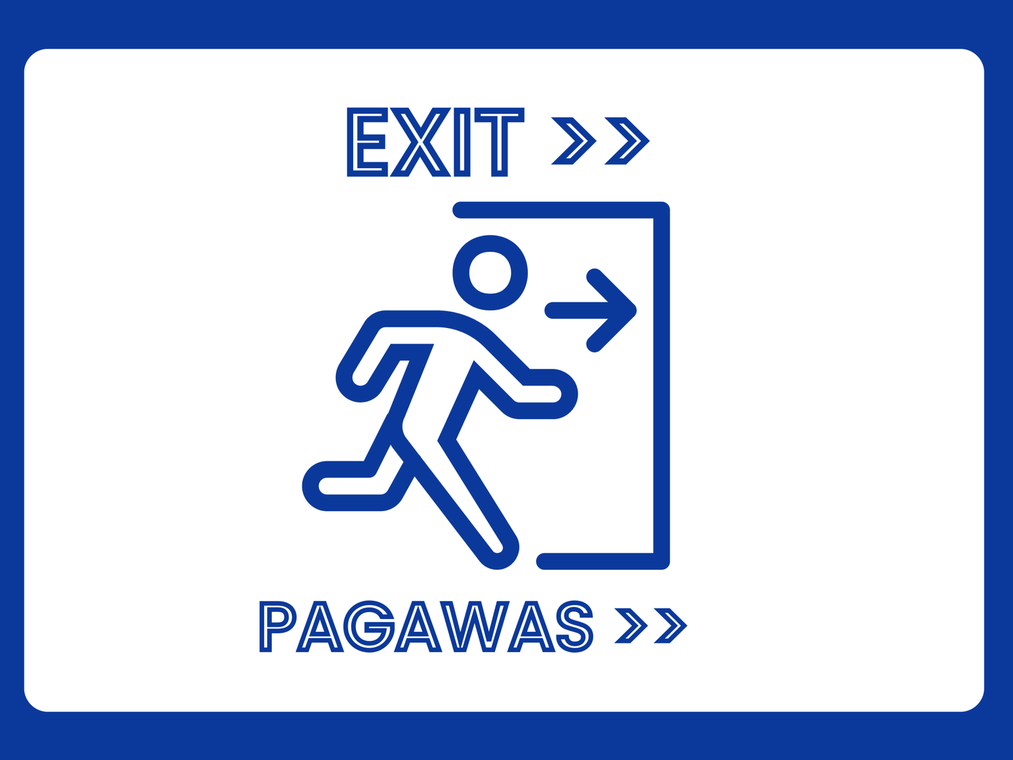 Exit / Pagawas Peel - and - Stick Safety Sign (8.5 × 11 in) - CGAP Industries