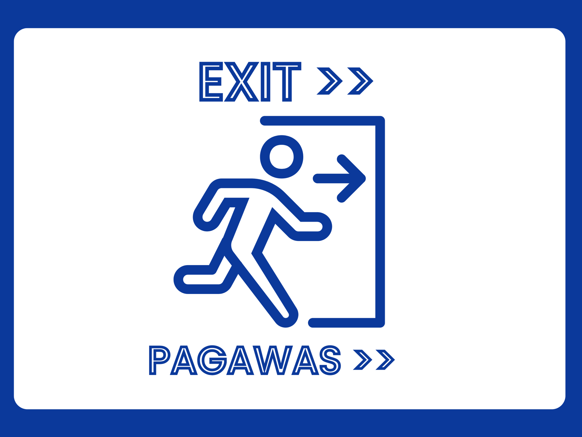 Exit / Pagawas Peel - and - Stick Safety Sign (8.5 × 11 in) - CGAP Industries