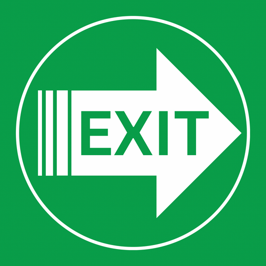 Exit Right – Green Directional Peel - and - Stick Safety Sign (8.5 × 11 in) - CGAP Industries