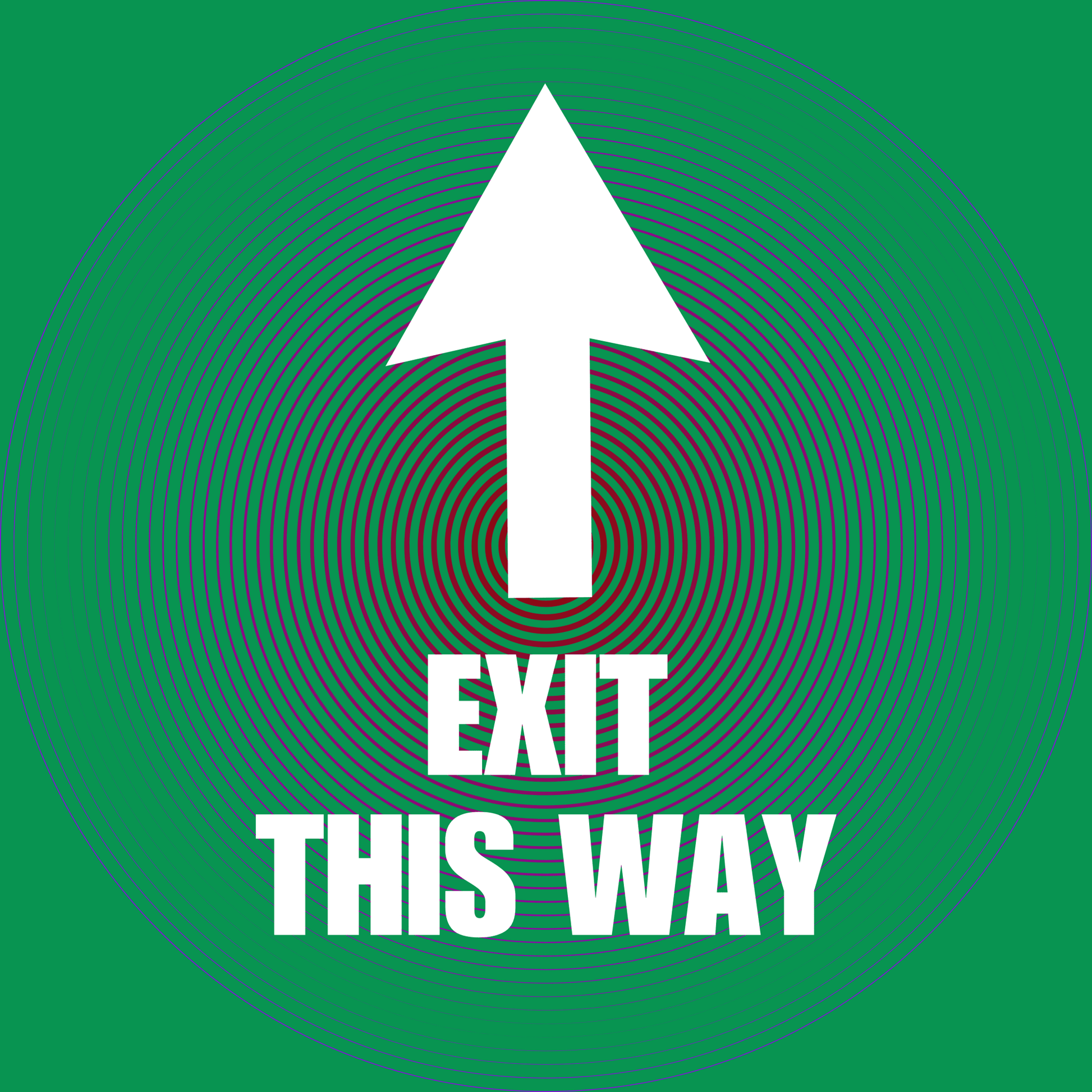 Exit This Way – Up Arrow (Green Circle) Peel - and - Stick Safety Sign (8.5 × 11 in) - CGAP Industries