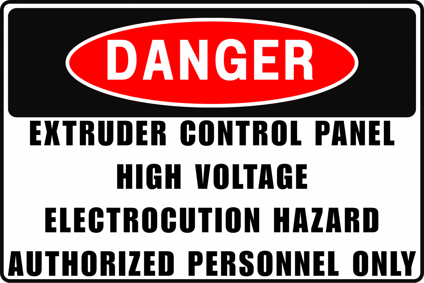 EXTRUDER CONTROL PANEL DANGER SIGN – ELECTROCUTION HAZARD – FOR INDUSTRIAL EXTRUSION – 8X12 UV - RESISTANT, RUST - RESISTANT ALUMINUM – PROFESSIONAL FACILITY GRADE – BY CGAP SAFETY - CGAP Industries
