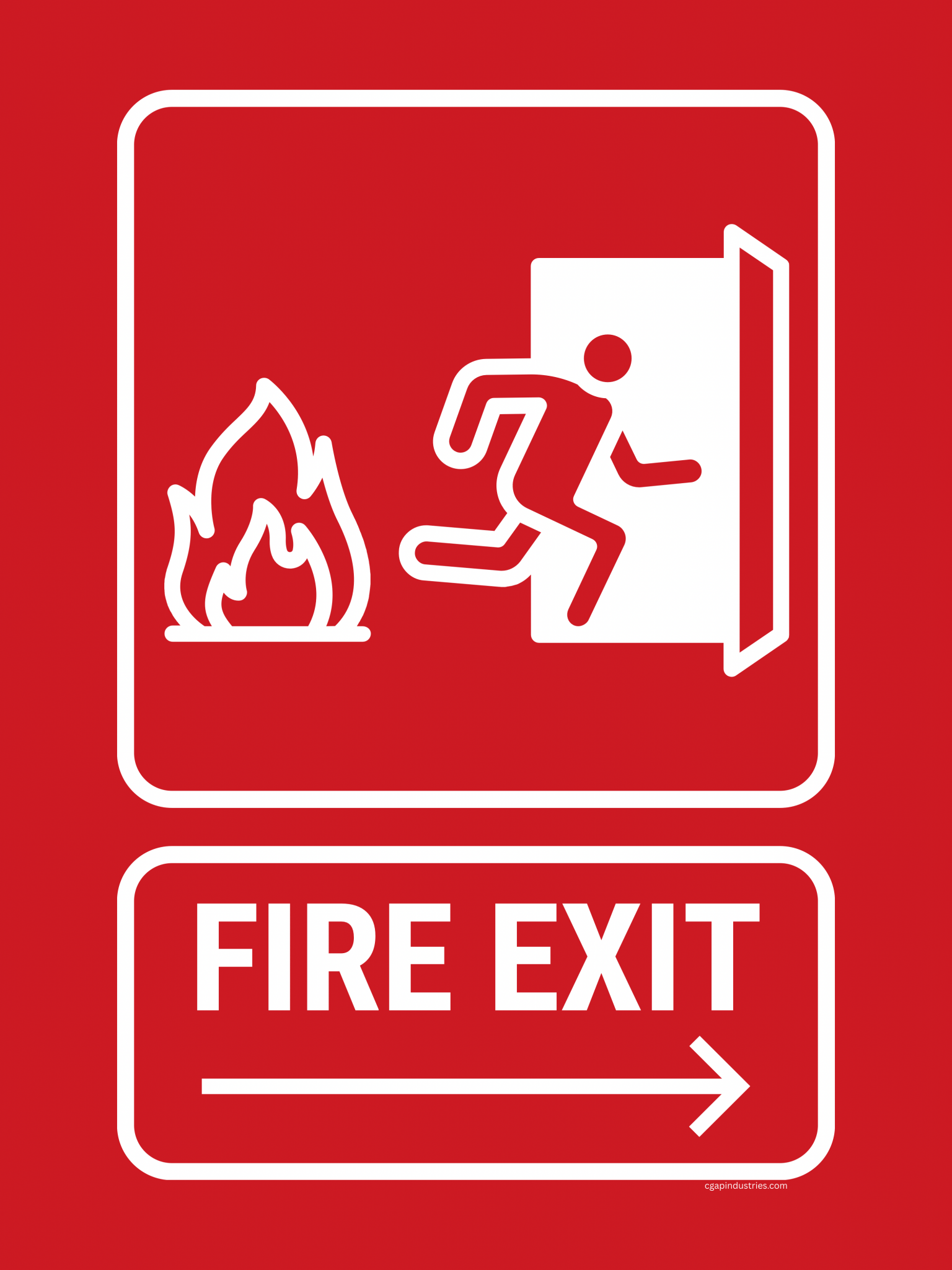 Fire Exit Right Arrow – Peel - and - Stick Safety Sign (8.5 × 11 in) - CGAP Industries