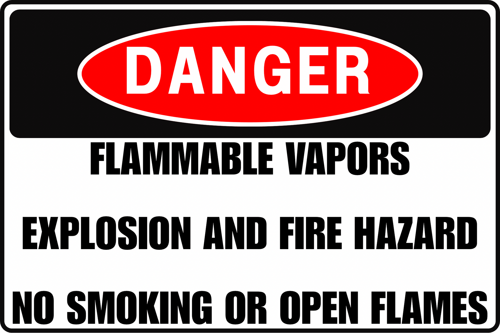 FLAMMABLE VAPORS DANGER SIGN – NO SMOKING FIRE RISK – FOR HAZARDOUS PROCESSING AREAS – 8X12 UV - RESISTANT, RUST - RESISTANT ALUMINUM – PROFESSIONAL FACILITY GRADE – BY CGAP SAFETY - CGAP Industries
