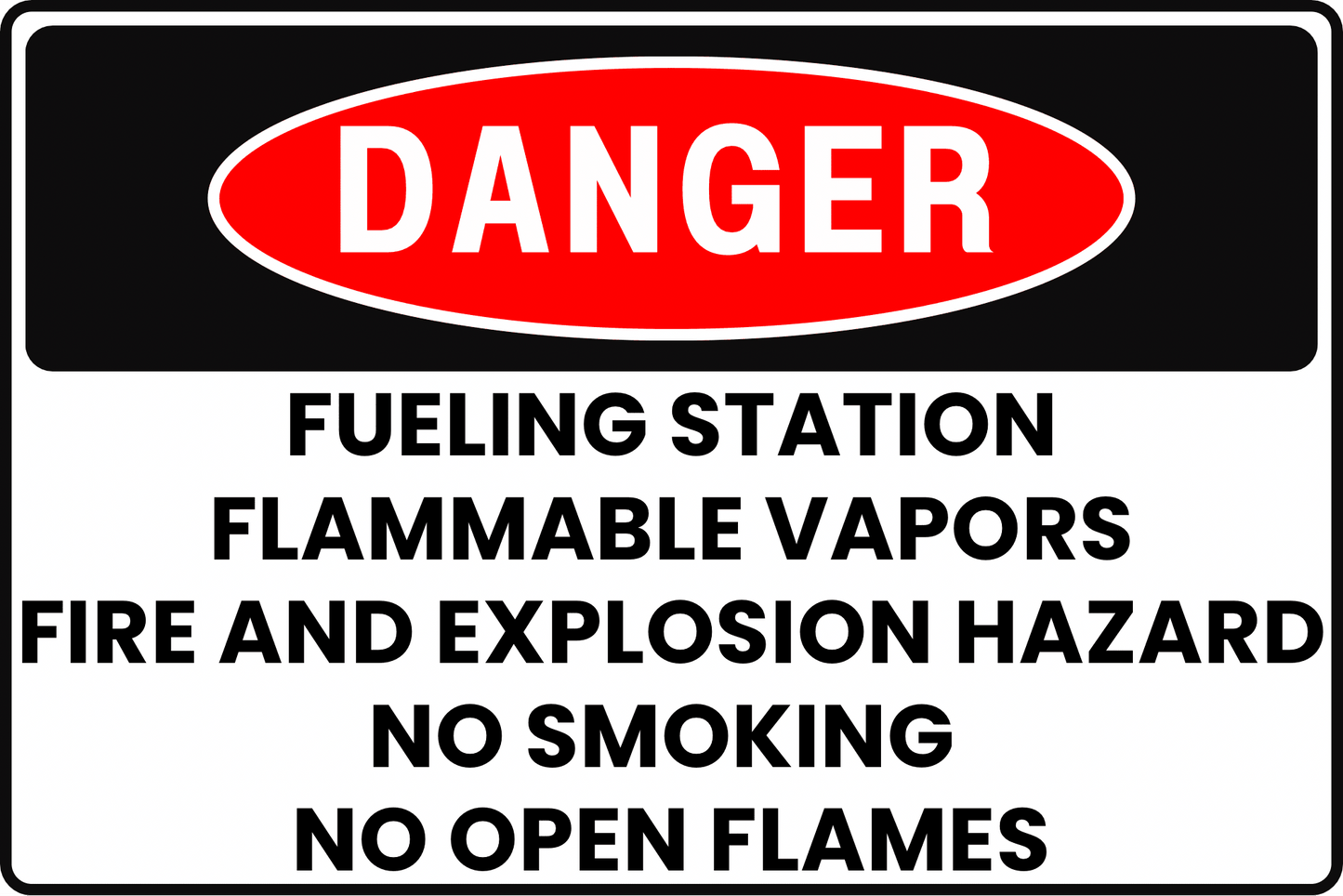 FUEL DEPOT DANGER SIGN – FIRE AND EXPLOSION PREVENTION – FOR FUELING STATIONS – 8X12 UV - RESISTANT, RUST - RESISTANT ALUMINUM – PROFESSIONAL FACILITY GRADE – BY CGAP SAFETY - CGAP Industries