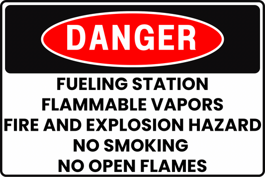 FUEL DEPOT DANGER SIGN – FIRE AND EXPLOSION PREVENTION – FOR FUELING STATIONS – 8X12 UV - RESISTANT, RUST - RESISTANT ALUMINUM – PROFESSIONAL FACILITY GRADE – BY CGAP SAFETY - CGAP Industries