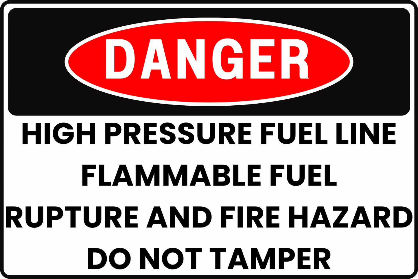 FUEL DEPOT DANGER SIGN – HIGH PRESSURE FLUID HAZARD – FOR PRESSURIZED SYSTEMS – 8X12 UV - RESISTANT, RUST - RESISTANT ALUMINUM – PROFESSIONAL FACILITY GRADE – BY CGAP SAFETY - CGAP Industries