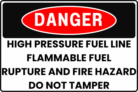 FUEL DEPOT DANGER SIGN – HIGH PRESSURE FLUID HAZARD – FOR PRESSURIZED SYSTEMS – 8X12 UV - RESISTANT, RUST - RESISTANT ALUMINUM – PROFESSIONAL FACILITY GRADE – BY CGAP SAFETY - CGAP Industries