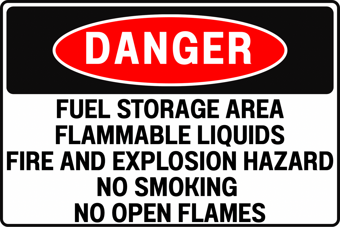 FUEL STORAGE AREA DANGER SIGN – FLAMMABLE LIQUIDS – FOR FUEL BUNKERING OPERATIONS – 8X12 UV - RESISTANT, RUST - RESISTANT ALUMINUM – PROFESSIONAL FACILITY GRADE – BY CGAP SAFETY - CGAP Industries