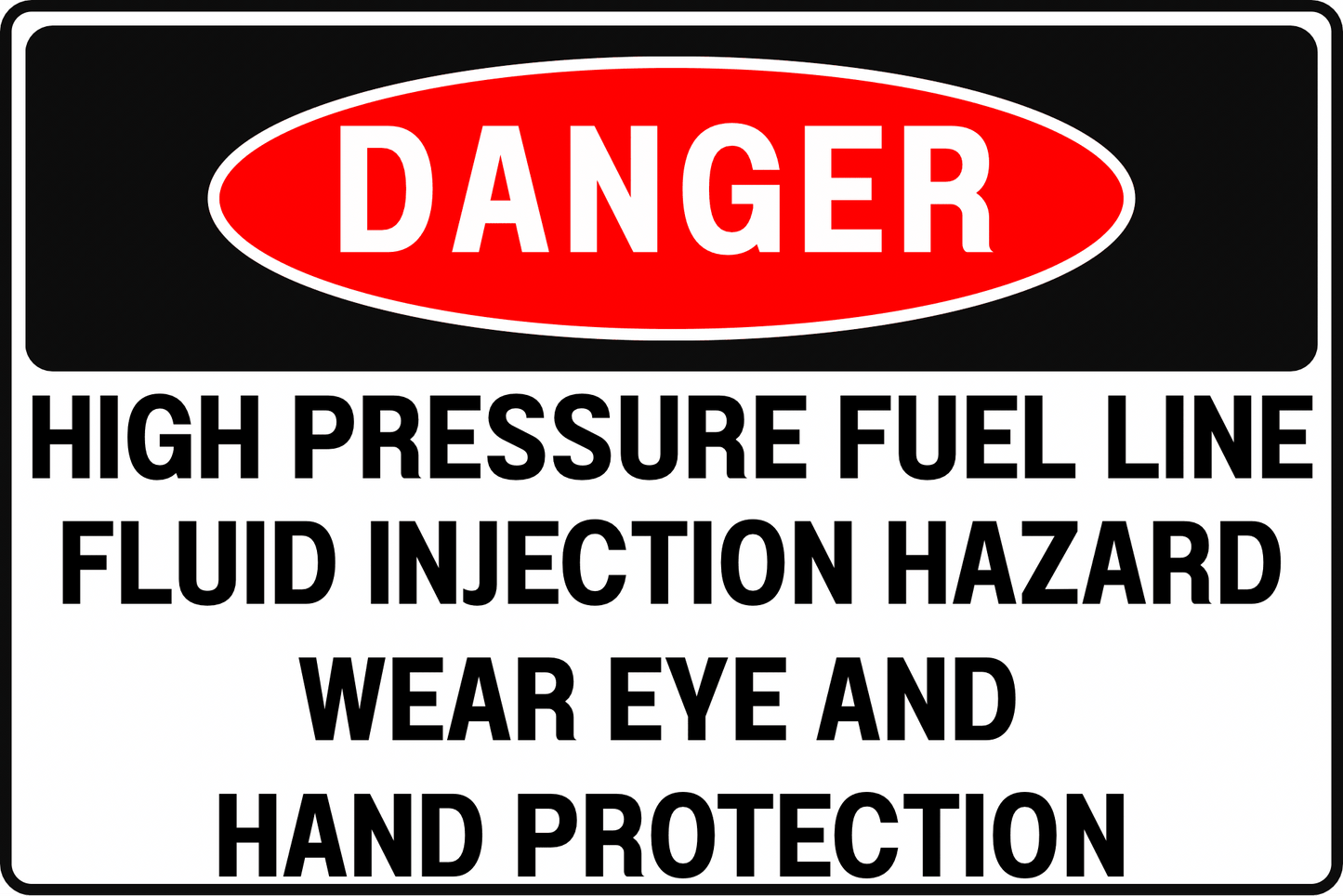 FUEL TRANSFER LINE DANGER SIGN – HIGH PRESSURE FLUID – FOR FUEL BUNKERING OPERATIONS – 8X12 UV - RESISTANT, RUST - RESISTANT ALUMINUM – PROFESSIONAL FACILITY GRADE – BY CGAP SAFETY - CGAP Industries