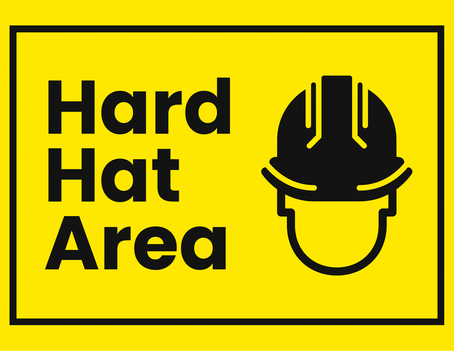 Hard Hat Area – 8.5” x 11” Waterproof Adhesive Safety Decal - CGAP Industries