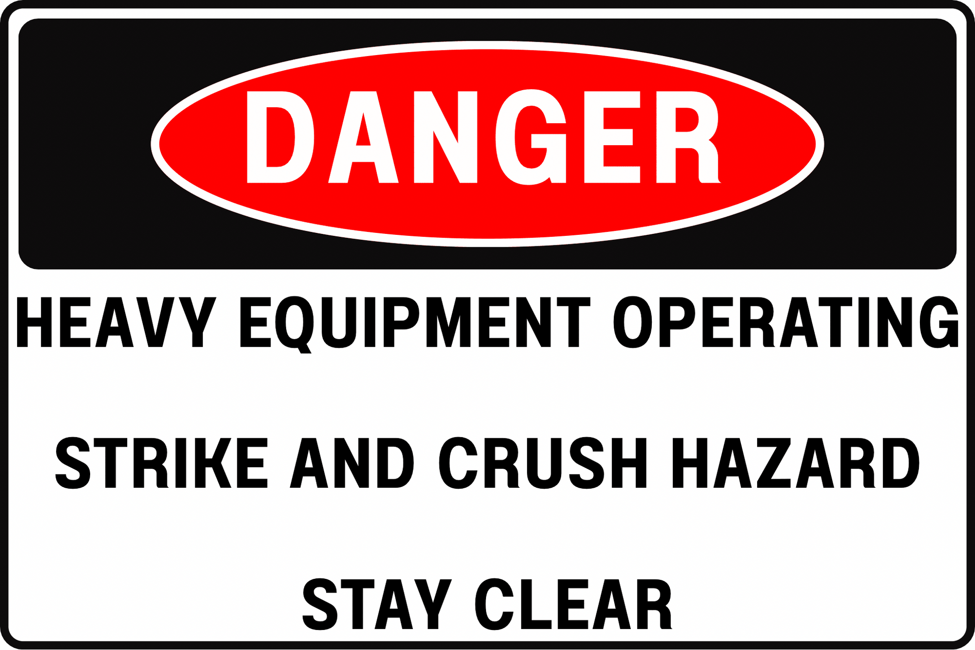HEAVY EQUIPMENT DEMOLITION AREA DANGER SIGN – MOVING MACHINERY HAZARD – FOR INDUSTRIAL CONSTRUCTION SITES – 8X12 UV - RESISTANT, RUST - RESISTANT ALUMINUM – PROFESSIONAL FACILITY GRADE – BY CGAP SAFETY - CGAP Industries