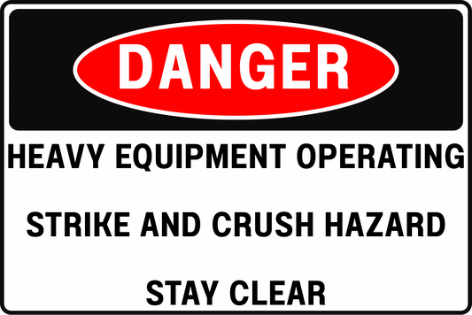 HEAVY EQUIPMENT DEMOLITION AREA DANGER SIGN – MOVING MACHINERY HAZARD – FOR INDUSTRIAL CONSTRUCTION SITES – 8X12 UV - RESISTANT, RUST - RESISTANT ALUMINUM – PROFESSIONAL FACILITY GRADE – BY CGAP SAFETY - CGAP Industries