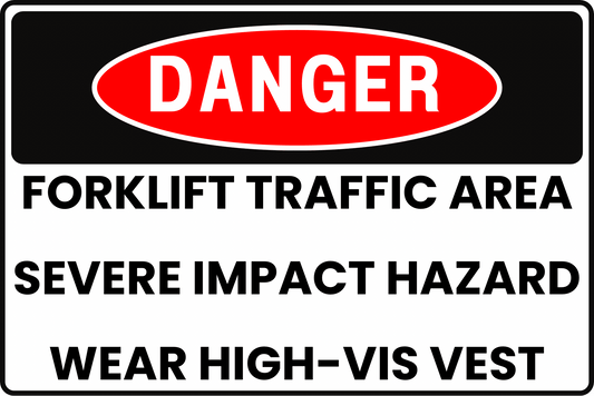 HIGH FORKLIFT TRAFFIC AREA SEVERE IMPACT HAZARD LOADING DOCK DANGER SAFETY SIGN, 8X12 RUST - RESISTANT ALUMINUM WITH UV - RESISTANT GRAPHICS BY CGAP SAFETY - CGAP Industries