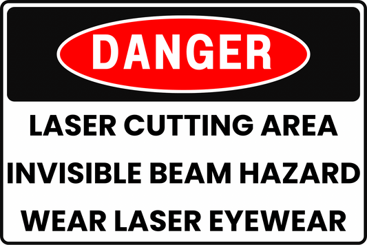 HIGH - POWER INDUSTRIAL LASER CUTTING ZONE INVISIBLE BEAM DANGER SAFETY SIGN, 8X12 RUST - RESISTANT ALUMINUM WITH UV - RESISTANT GRAPHICS BY CGAP SAFETY - CGAP Industries