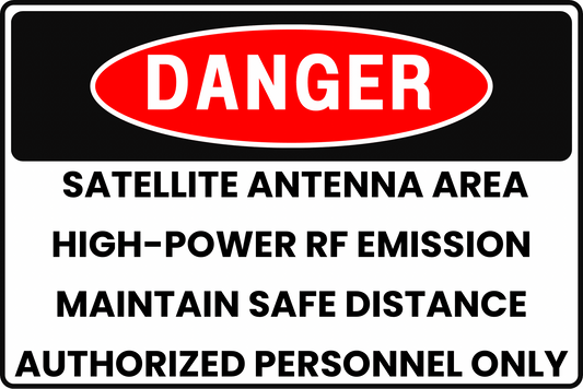 High - Power RF Emission Danger Safety Sign, 8x12 Rust - Resistant Aluminum with UV - Resistant Graphics by CGAP Safety - CGAP Industries