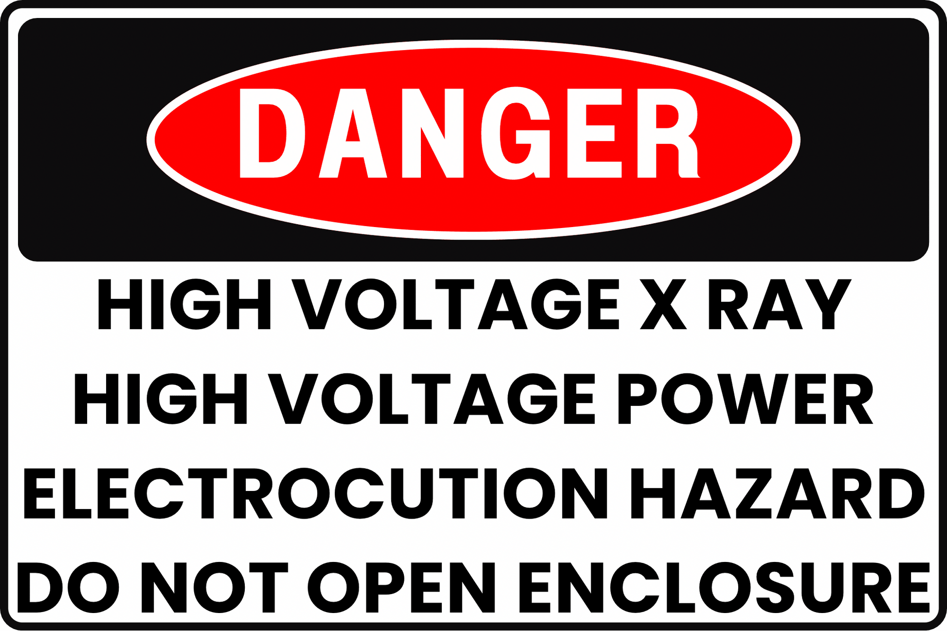 HIGH VOLTAGE X - RAY DANGER SIGN – ELECTROSTATIC SHOCK – FOR IMAGING EQUIPMENT ROOMS – 8X12 UV - RESISTANT, RUST - RESISTANT ALUMINUM – PROFESSIONAL FACILITY GRADE – BY CGAP SAFETY - CGAP Industries
