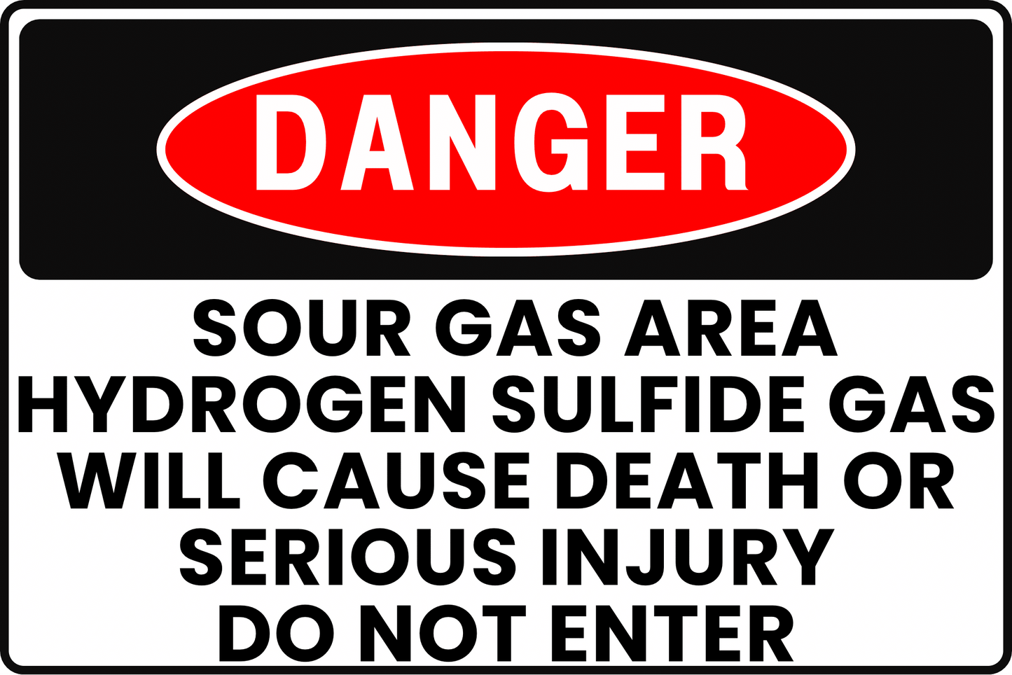 HYDROGEN SULFIDE GAS DANGER SIGN – H2S RESTRICTED ATMOSPHERE CONTROL – FOR GAS SWEETENING PLANTS – 8X12 UV - RESISTANT, RUST - RESISTANT ALUMINUM – PROFESSIONAL FACILITY GRADE – BY CGAP SAFETY - CGAP Industries