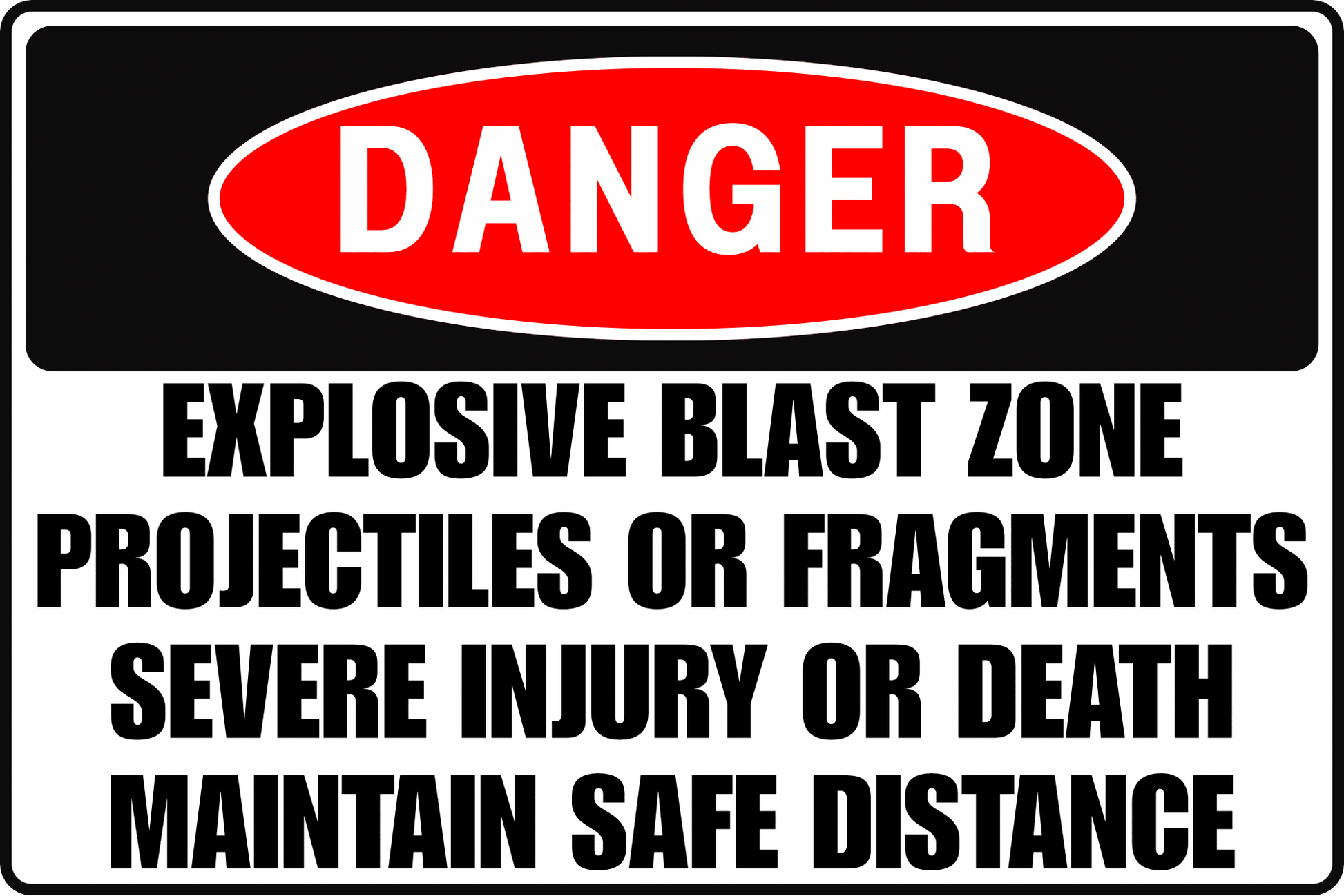 IGNITION HAZARD BLAST ZONE DANGER SIGN – PROJECTILE FRAGMENT HAZARD – FOR BLASTING AND DEMOLITION SITES – 8X12 UV - RESISTANT, RUST - RESISTANT ALUMINUM – PROFESSIONAL FACILITY GRADE – BY CGAP SAFETY - CGAP Industries
