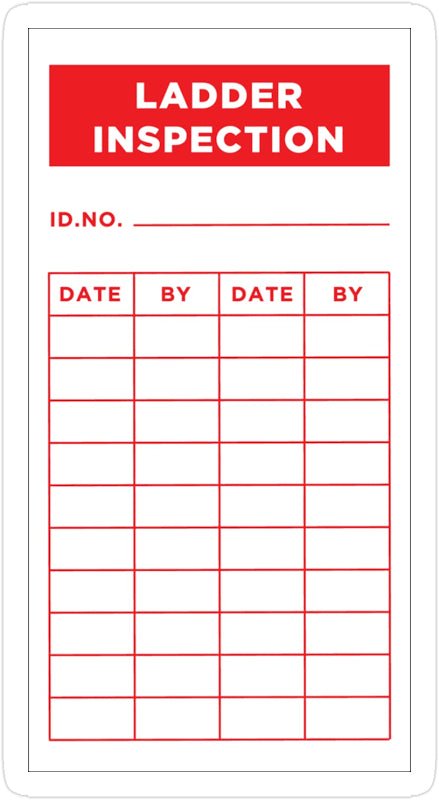 LADDER INSPECTION Sticker – Write - On, Waterproof (2″×4″ or 3″×5″) – CGAP Safety - CGAP Industries