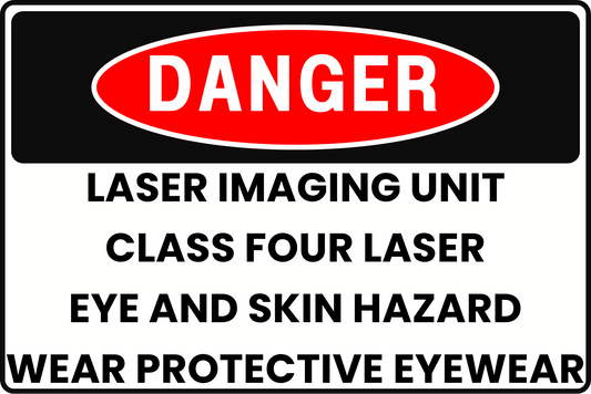 LASER IMAGING DANGER SIGN – CLASS FOUR LASER – FOR MEDICAL AND INDUSTRIAL APPLICATIONS – 8X12 UV - RESISTANT, RUST - RESISTANT ALUMINUM – PROFESSIONAL FACILITY GRADE – BY CGAP SAFETY - CGAP Industries