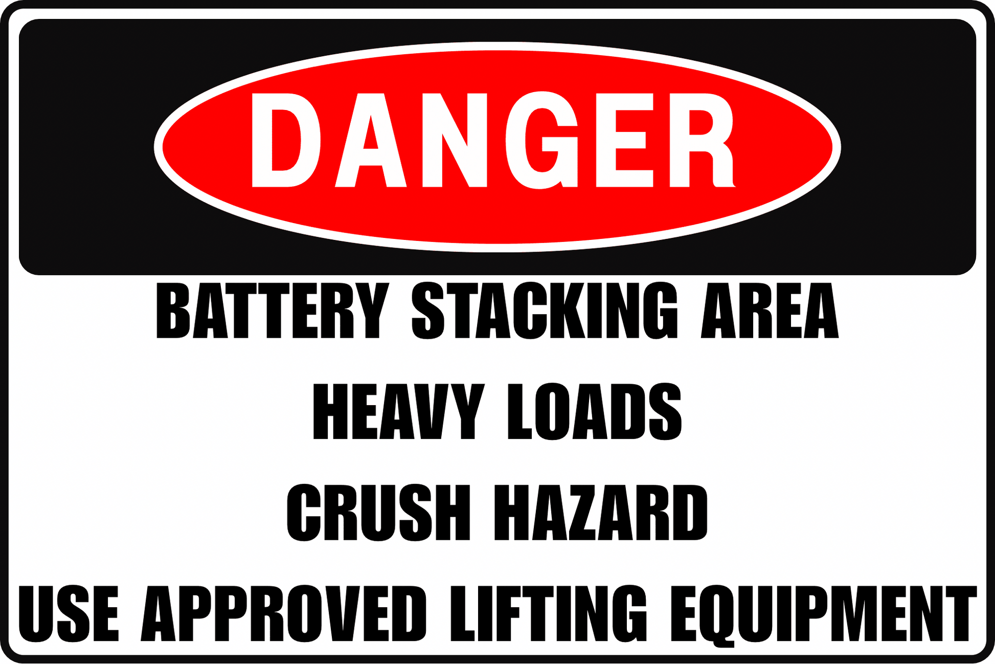 LEAD ACID BATTERY SORTING DANGER SIGN – CRUSHING HAZARD – FOR INDUSTRIAL WAREHOUSES – 8X12 UV - RESISTANT RUST - RESISTANT ALUMINUM – PROFESSIONAL FACILITY GRADE – BY CGAP SAFETY - CGAP Industries