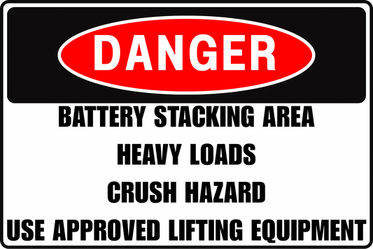 LEAD ACID BATTERY SORTING DANGER SIGN – CRUSHING HAZARD – FOR INDUSTRIAL WAREHOUSES – 8X12 UV - RESISTANT RUST - RESISTANT ALUMINUM – PROFESSIONAL FACILITY GRADE – BY CGAP SAFETY - CGAP Industries