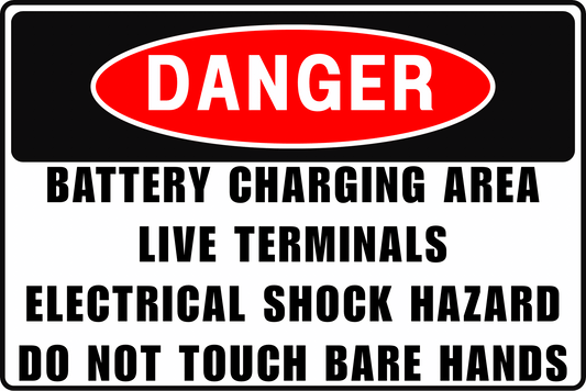 LEAD ACID BATTERY SORTING DANGER SIGN – ELECTRICAL SHOCK HAZARD – FOR BATTERY CHARGING STATIONS – 8X12 UV - RESISTANT RUST - RESISTANT ALUMINUM – PROFESSIONAL FACILITY GRADE – BY CGAP SAFETY - CGAP Industries
