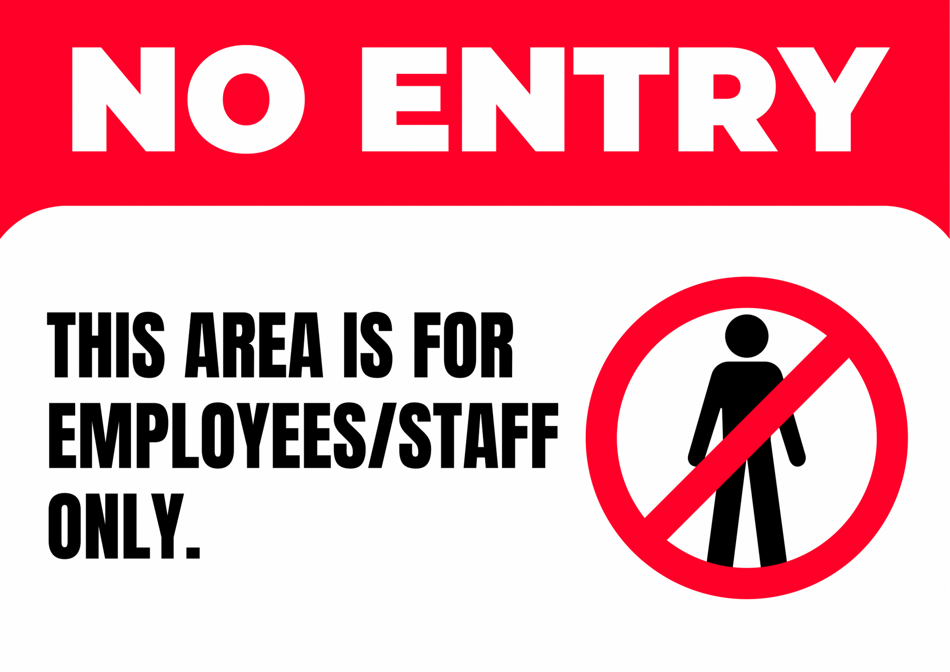 No Entry – Employees / Staff Only Peel - and - Stick Safety Sign (8.5 × 11 in) - CGAP Industries