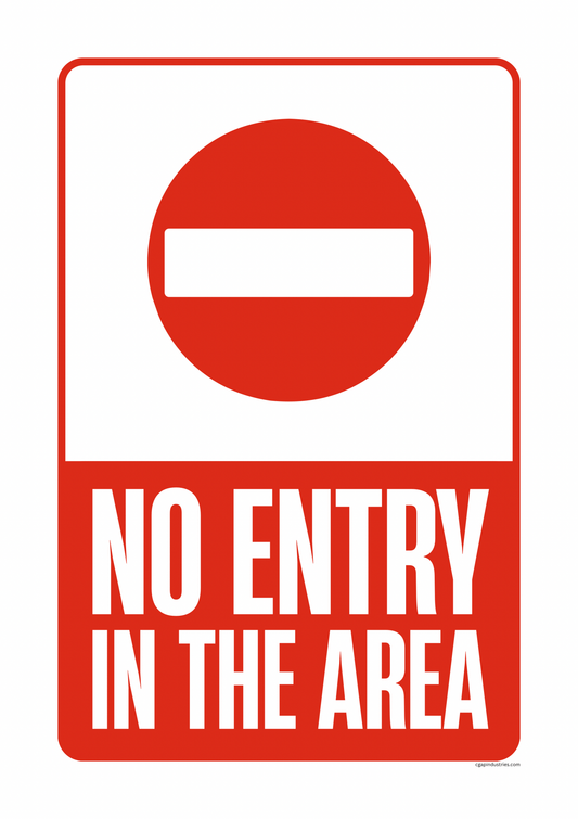 No Entry in the Area – Red Peel - and - Stick Safety Sign (8.5 × 11 in) - CGAP Industries