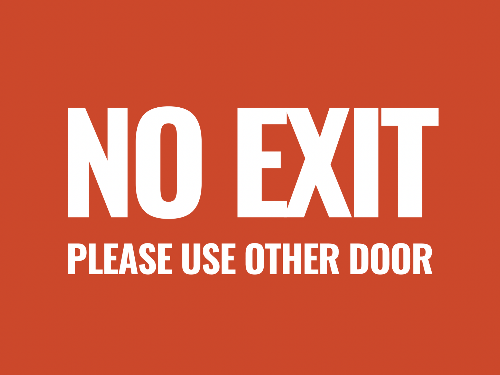 NO EXIT — Please Use Other Door | OSHA - Style Door Safety Decal (8.5 × 11 in) - CGAP Industries