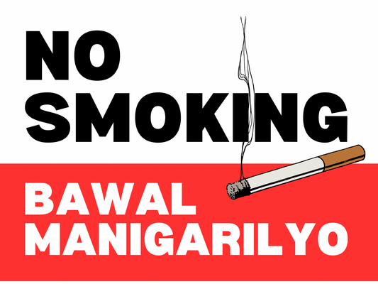 No Smoking / Bawal Manigarilyo – Bilingual Peel - and - Stick Safety Sign (8.5 × 11 in) - CGAP Industries