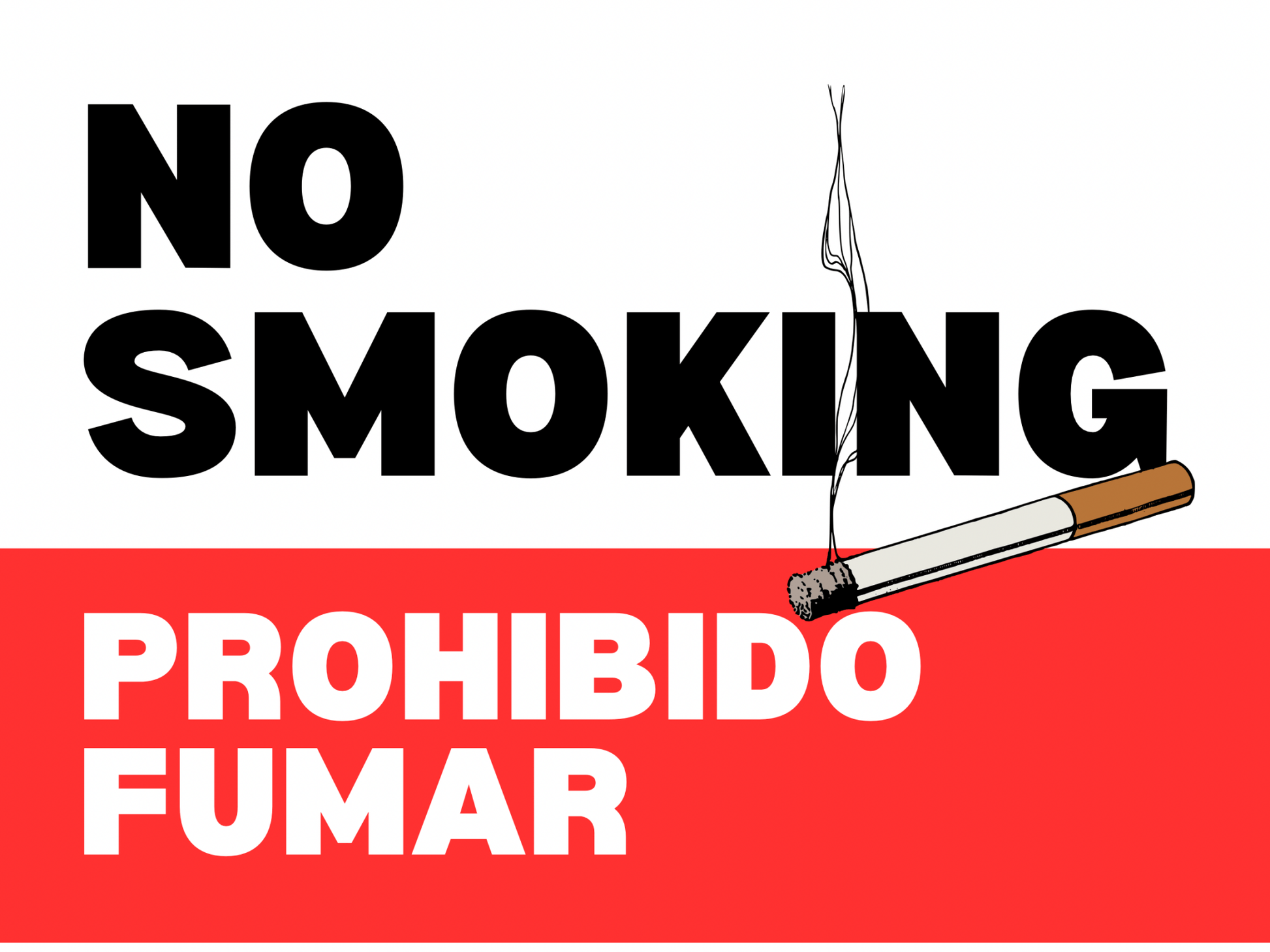 No Smoking / Prohibido Fumar – Bilingual Peel - and - Stick Safety Sign (8.5 × 11 in) - CGAP Industries